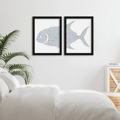 Fish Stripes By Jetty Home Set Of 2 Framed Diptych Wall Art Set - Americanflat 1 Fish Stripes By Jetty Home Set Of 2 Framed Diptych Wall Art Set - Americanflat