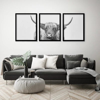 (Set Of 3) Triptych Wall Art Highland Bull Horns By Sisi And Seb - Set Of 3 Framed Prints - Americanflat 3 (Set Of 3) Triptych Wall Art Highland Bull Horns By Sisi And Seb - Set Of 3 Framed Prints - Americanflat - Image 3