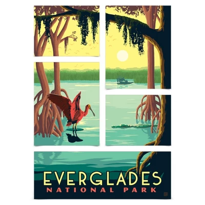 Americanflat Everglades National Park Spoonbill 5 Piece Grid Wall Art Room Decor Set - Botanical Animal Modern Home Decor Wall Prints 6 Americanflat Everglades National Park Spoonbill 5 Piece Grid Wall Art Room Decor Set - Botanical Animal Modern Home Decor Wall Prints - Image 6