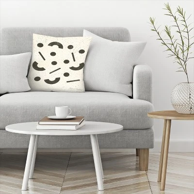 Jumbled Shapes Black Cream Throw Pillow By Pauline Stanley - Americanflat 2 Jumbled Shapes Black Cream Throw Pillow By Pauline Stanley - Americanflat - Image 2