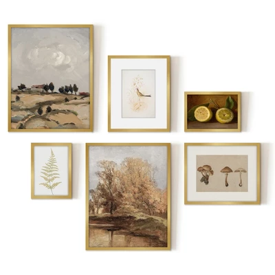 Americanflat 6 Piece Vintage Gallery Wall Art Set - Fall Study, Autumn In The Hills, Mushrooms, Light Bird, Fern Frond By Maple + Oak 5 Americanflat 6 Piece Vintage Gallery Wall Art Set - Fall Study, Autumn In The Hills, Mushrooms, Light Bird, Fern Frond By Maple + Oak - Image 5