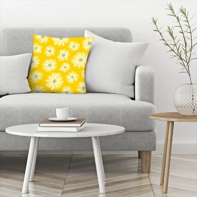 Daisies Pattern By Modern Tropical Throw Pillow - Americanflat 2 Daisies Pattern By Modern Tropical Throw Pillow - Americanflat - Image 2