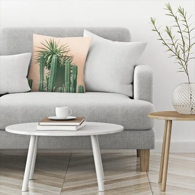 Succulents On Orange By Tanya Shumkina Throw Pillow - Americanflat 2 Succulents On Orange By Tanya Shumkina Throw Pillow - Americanflat - Image 2