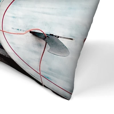 Surfboards Waiting For Surfers By Tanya Shumkina Throw Pillow - Americanflat 1 Surfboards Waiting For Surfers By Tanya Shumkina Throw Pillow - Americanflat