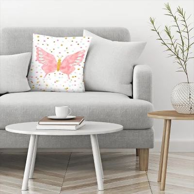 Americanflat Butterfly By Peach & Gold Throw Pillow 2 Americanflat Butterfly By Peach & Gold Throw Pillow - Image 2