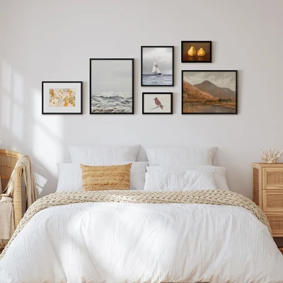 Americanflat 6 Piece Vintage Gallery Wall Art Set - White Caps, New Hampshire Autumn, Small Ship, Oranges Lemons By Maple + Oak 1 Americanflat 6 Piece Vintage Gallery Wall Art Set - White Caps, New Hampshire Autumn, Small Ship, Oranges Lemons By Maple + Oak