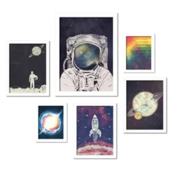 (Set Of 6) Framed Prints Gallery Wall Art Set Outer Space Astronaut By Tracie Andrews - Americanflat -Americanflat GUEST 287cef0b 562a 471f b16d b0f85177d5fe