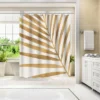 Americanflat 71" X 74" Shower Curtain, Gold Palm Leaf By Modern Tropical