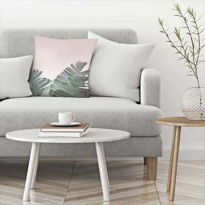 Blush Pink Tropical Leaves By Tanya Shumkina Throw Pillow - Americanflat 2 Blush Pink Tropical Leaves By Tanya Shumkina Throw Pillow - Americanflat - Image 2