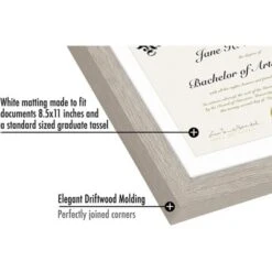 Americanflat 11x16 Graduation Frame With Tempered Shatter-resistant Glass - 2 Opening Mat Displays 8.5"x11" Diploma Or Certificate And Tassle - Available In A Variety Of Colors -Americanflat GUEST 2e6fac9c b71d 46c4 a14a e189b7aacc2e