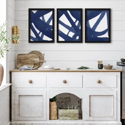 (Set Of 3) Blue Expressions By Teresa Marie Magdalene Framed Triptych Wall Art Set - Americanflat 1 (Set Of 3) Blue Expressions By Teresa Marie Magdalene Framed Triptych Wall Art Set - Americanflat