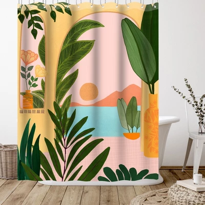 Americanflat 71" X 74" Shower Curtain, Ocean View 2 By Modern Tropical 2 Americanflat 71" X 74" Shower Curtain, Ocean View 2 By Modern Tropical - Image 2