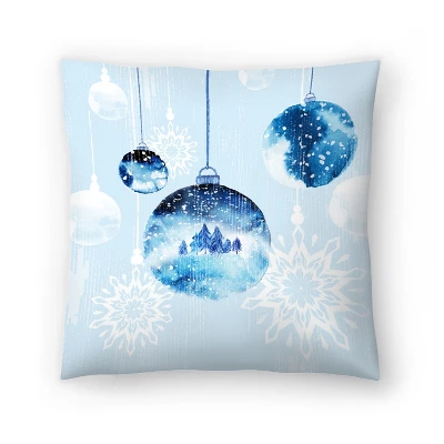 Blue Ornaments By Pi Holiday Collection - Minimalist Throw Pillow 3 Blue Ornaments By Pi Holiday Collection - Minimalist Throw Pillow - Image 3