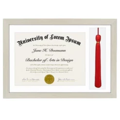 Americanflat 11x16 Graduation Frame With Tempered Shatter-resistant Glass - 2 Opening Mat Displays 8.5"x11" Diploma Or Certificate And Tassle - Available In A Variety Of Colors -Americanflat GUEST 35914e38 26db 4086 9cb6 70ba40ff3381