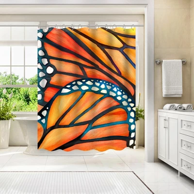 Americanflat 71" X 74" Shower Curtain, Monarch By Modern Tropical 1 Americanflat 71" X 74" Shower Curtain, Monarch By Modern Tropical