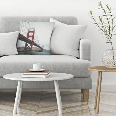 Golden Gate Vintage By Tanya Shumkina Throw Pillow - Americanflat 2 Golden Gate Vintage By Tanya Shumkina Throw Pillow - Americanflat - Image 2
