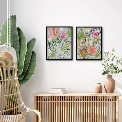 Americanflat 2 Piece 16x20 Wrapped Canvas Set - Tropical Blooms By PI Creative Art - Botanical Wall Art 1 Americanflat 2 Piece 16x20 Wrapped Canvas Set - Tropical Blooms By PI Creative Art - Botanical Wall Art