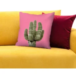 Americanflat Cactus On Pink And Cactus On Yellow By LILA + LOLA Set Of 2 Throw Pillows -Americanflat GUEST 457b64c5 1b80 4e67 834c 92c9cf3c1377