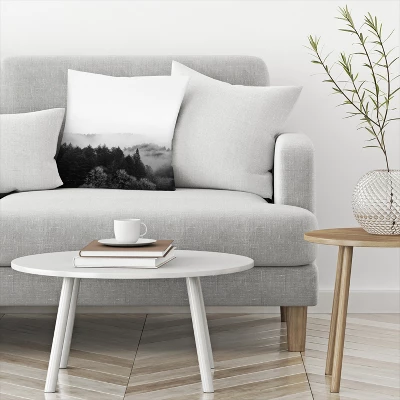 Black And White Foggy Nature By Tanya Shumkina Throw Pillow - Americanflat 2 Black And White Foggy Nature By Tanya Shumkina Throw Pillow - Americanflat - Image 2