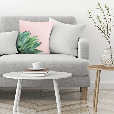 Suculent On Pink By Tanya Shumkina Throw Pillow - Americanflat 2 Suculent On Pink By Tanya Shumkina Throw Pillow - Americanflat - Image 2