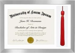 Americanflat 11x16 Graduation Frame With Tempered Shatter-resistant Glass - 2 Opening Mat Displays 8.5"x11" Diploma Or Certificate And Tassle - Available In A Variety Of Colors -Americanflat GUEST 479cb591 42c6 4849 8236 ebbbbe4282aa