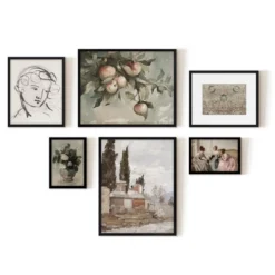 Americanflat 6 Piece Vintage Gallery Wall Art Set - Chickadee, Apple Tree Watercolor, Portrait Sketch, Afghan Rug By Maple + Oak 9 Americanflat 6 Piece Vintage Gallery Wall Art Set - Chickadee, Apple Tree Watercolor, Portrait Sketch, Afghan Rug By Maple + Oak -Americanflat GUEST 492ae3fe 984e 4fa6 a00a b6b099d0a06f