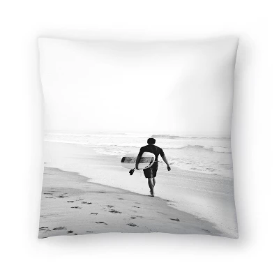 Surfer Walking On The Beach In Black And White By Tanya Shumkina Throw Pillow - Americanflat 7 Surfer Walking On The Beach In Black And White By Tanya Shumkina Throw Pillow - Americanflat - Image 7