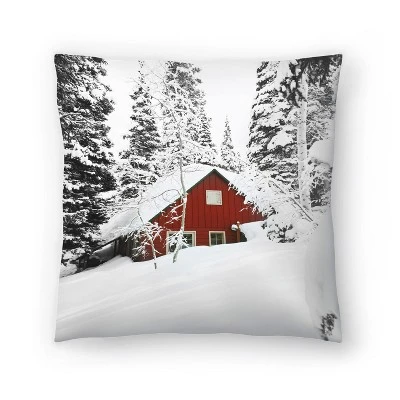 Red Cabin By Tanya Shumkina Throw Pillow - Americanflat 4 Red Cabin By Tanya Shumkina Throw Pillow - Americanflat - Image 4