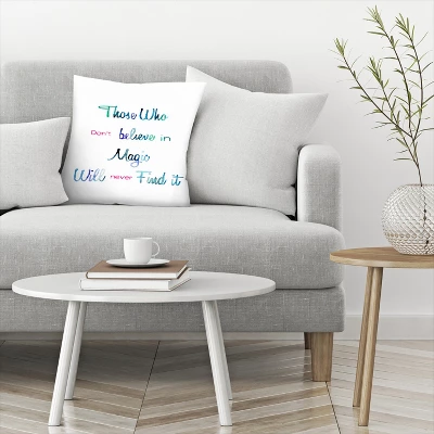 Believe In Magic Watercolor Sign By Tanya Shumkina Throw Pillow - Americanflat 2 Believe In Magic Watercolor Sign By Tanya Shumkina Throw Pillow - Americanflat - Image 2