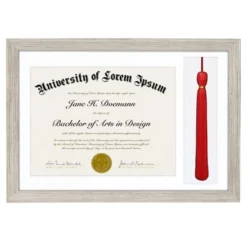 Americanflat 11x16 Graduation Frame With Tempered Shatter-resistant Glass - 2 Opening Mat Displays 8.5"x11" Diploma Or Certificate And Tassle - Available In A Variety Of Colors -Americanflat GUEST 4f183279 bf69 401b 9386 b5bf38658ebc