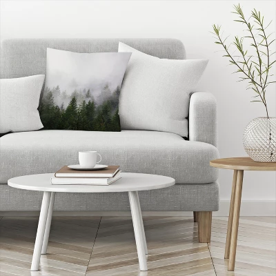 Foggy Autumn Pines By Tanya Shumkina Throw Pillow - Americanflat 2 Foggy Autumn Pines By Tanya Shumkina Throw Pillow - Americanflat - Image 2