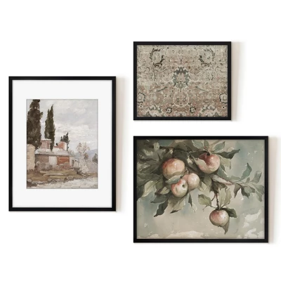 Americanflat 3 Piece Vintage Gallery Wall Art Set - Apple Tree Watercolor, Southern Austria, Afghan Rug By Maple + Oak 4 Americanflat 3 Piece Vintage Gallery Wall Art Set - Apple Tree Watercolor, Southern Austria, Afghan Rug By Maple + Oak - Image 4