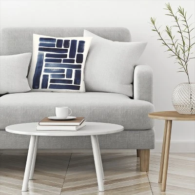 Americanflat Blue Strokes Gouache Throw Pillow By Pauline Stanley 2 Americanflat Blue Strokes Gouache Throw Pillow By Pauline Stanley - Image 2