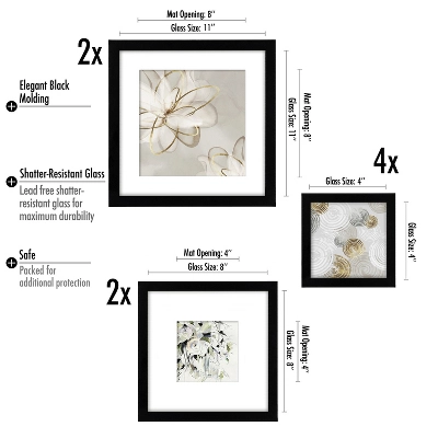 (Set Of 8) Americanflat Gardenia Gold Framed Gallery Wall Art Set 2 (Set Of 8) Americanflat Gardenia Gold Framed Gallery Wall Art Set - Image 2
