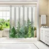 Americanflat 71" X 74" Shower Curtain, Winter Evergreen Forest By PI Creative Art