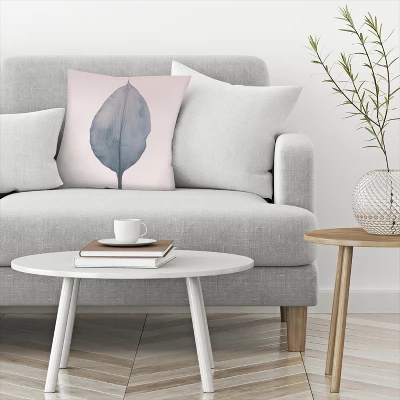 Pastel Pink Leaf By Tanya Shumkina Throw Pillow - Americanflat 2 Pastel Pink Leaf By Tanya Shumkina Throw Pillow - Americanflat - Image 2