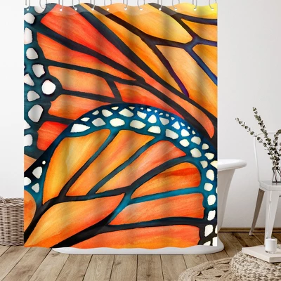 Americanflat 71" X 74" Shower Curtain, Monarch By Modern Tropical 2 Americanflat 71" X 74" Shower Curtain, Monarch By Modern Tropical - Image 2
