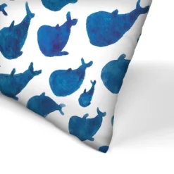 Americanflat Blue Whales By Elena Oneill Throw Pillow