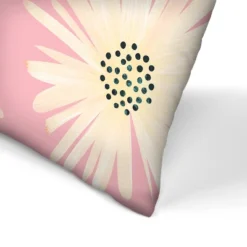 Playful Pink Floral By Modern Tropical Throw Pillow - Americanflat