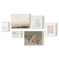 Americanflat 6 Piece Vintage Gallery Wall Art Set - Blush Roses, Hazy Beach, Pale Blossoms, Pink Silk Textile, Clouds By Maple + Oak 11 Americanflat 6 Piece Vintage Gallery Wall Art Set - Blush Roses, Hazy Beach, Pale Blossoms, Pink Silk Textile, Clouds By Maple + Oak -Americanflat GUEST 6085637f feaf 4b31 bbed 031a2eb3a63b