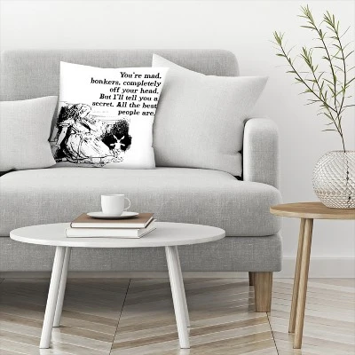 Alice In Wonderland Youre Mad Quote By Tanya Shumkina Throw Pillow - Americanflat 2 Alice In Wonderland Youre Mad Quote By Tanya Shumkina Throw Pillow - Americanflat - Image 2