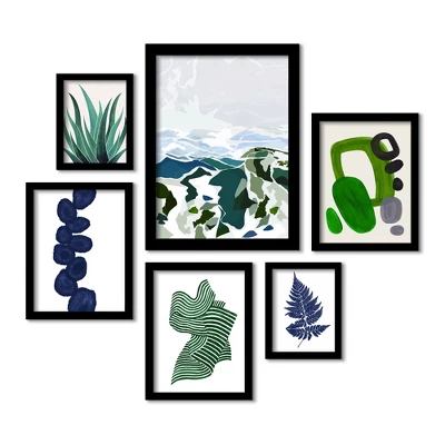 (Set Of 6) Framed Prints Gallery Wall Art Set Green Mountains By Louise Robinson - Americanflat 1 (Set Of 6) Framed Prints Gallery Wall Art Set Green Mountains By Louise Robinson - Americanflat