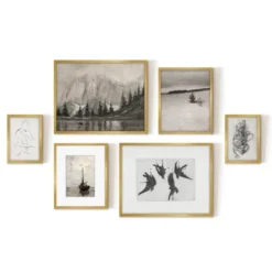 Americanflat 6 Piece Vintage Gallery Wall Art Set - Mountain Range, Four Ravens, Winter Tree, Beached Fishing Boat, Chaos By Maple + Oak 10 Americanflat 6 Piece Vintage Gallery Wall Art Set - Mountain Range, Four Ravens, Winter Tree, Beached Fishing Boat, Chaos By Maple + Oak -Americanflat GUEST 6a119194 e633 421a 8cbe ca092a2627bd