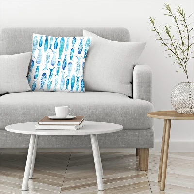 Naut Blue Fish By Kristine Lombardi Throw Pillow - Americanflat 2 Naut Blue Fish By Kristine Lombardi Throw Pillow - Americanflat - Image 2