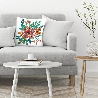 Folk Art Florals Throw Pillow By Elyse Burns - Americanflat 2 Folk Art Florals Throw Pillow By Elyse Burns - Americanflat - Image 2