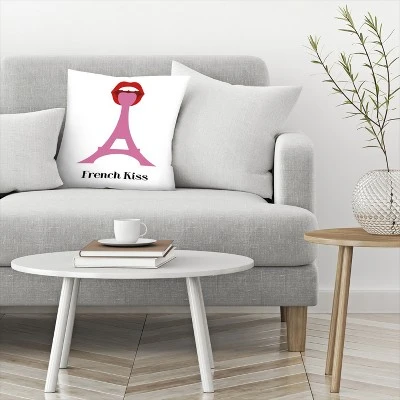 French Kiss By Atelier Posters Throw Pillow - Americanflat 2 French Kiss By Atelier Posters Throw Pillow - Americanflat - Image 2