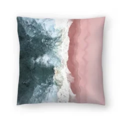 Pink Ocean Beach Top View By Tanya Shumkina Throw Pillow - Americanflat -Americanflat GUEST 6de70d4c 26f1 46bf bf7d 19261e3bc47b
