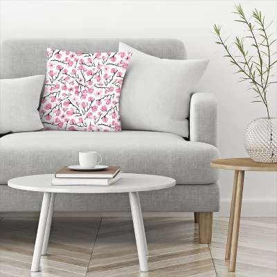 Pink Cherry Blossom By Elena Oneill Throw Pillow - Americanflat 2 Pink Cherry Blossom By Elena Oneill Throw Pillow - Americanflat - Image 2