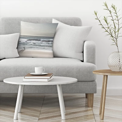 Pelican On The Beach By Tanya Shumkina Throw Pillow - Americanflat 2 Pelican On The Beach By Tanya Shumkina Throw Pillow - Americanflat - Image 2