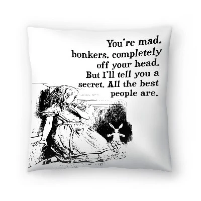 Alice In Wonderland Youre Mad Quote By Tanya Shumkina Throw Pillow - Americanflat 4 Alice In Wonderland Youre Mad Quote By Tanya Shumkina Throw Pillow - Americanflat - Image 4